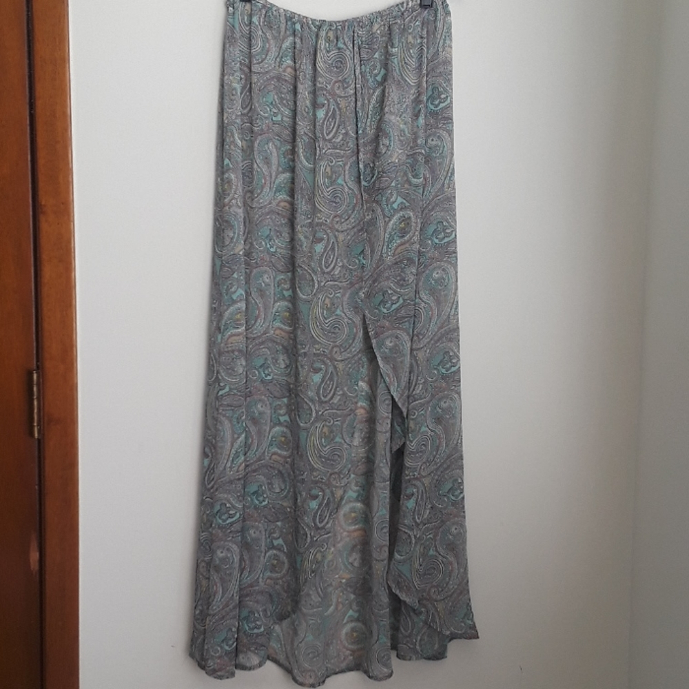 H & M paisley beach coverup maxi skirt Sz L